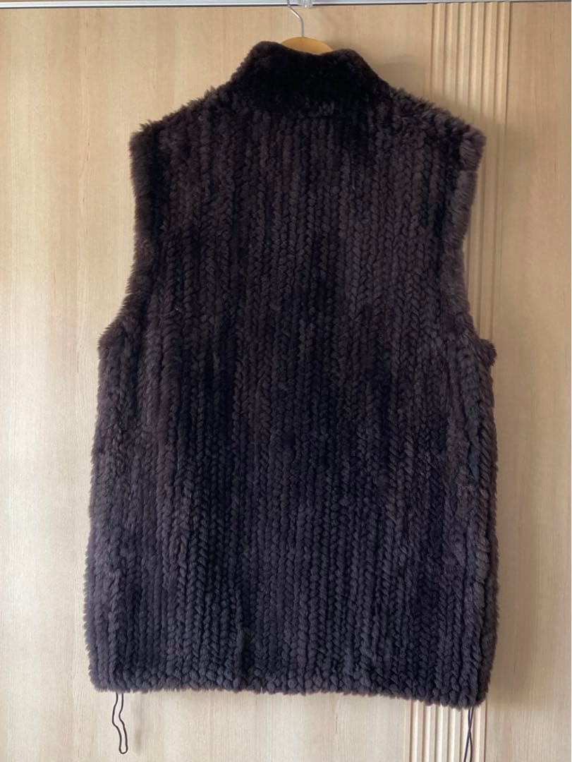 美品 ムーンバット ヌートリア　毛皮 ベスト　ジレ　ダークブラウン
