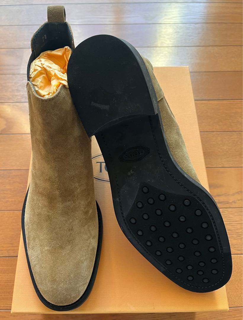 新品 未使用 TOD'S スエード ショートブーツEU38 キャメル 25cm