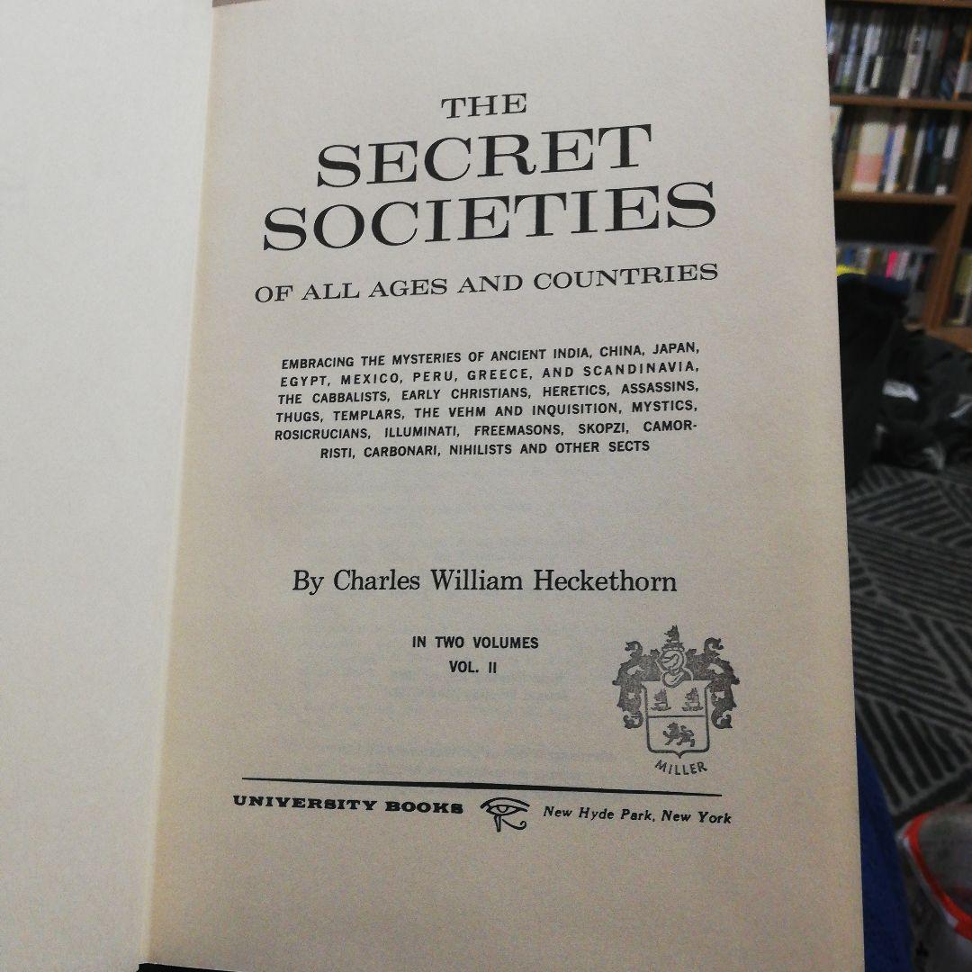 洋書 Secret Societies of All Ages & Countries