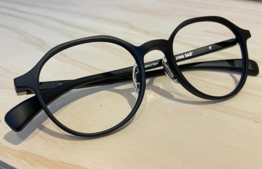 気まぐれ中極美品＊JINS360°/マットブラック/度入り/ダテメガネ変更可