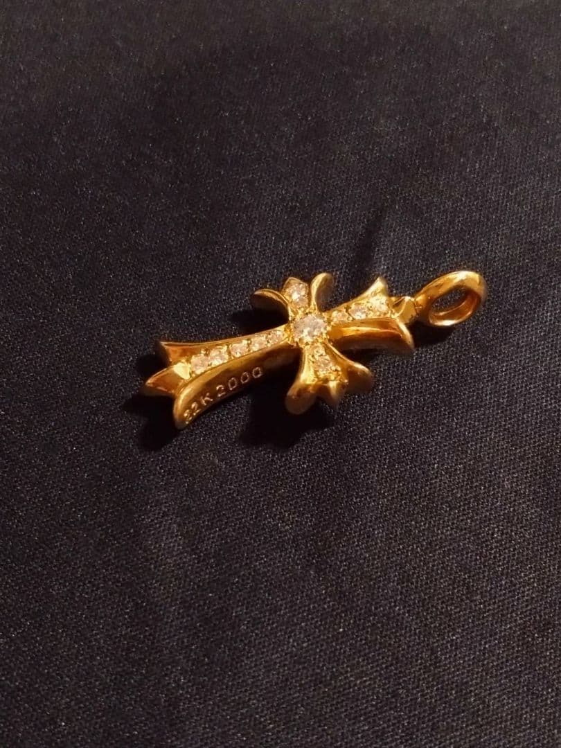 クロムハーツ22Kタイニーファットクロスパヴェダイヤ