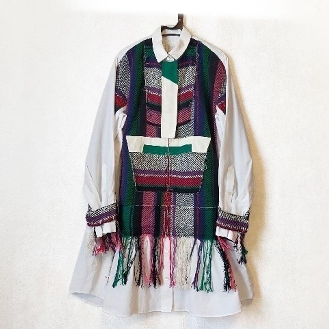 Sacai サカイ　マルチカラー　フリンジシャツ