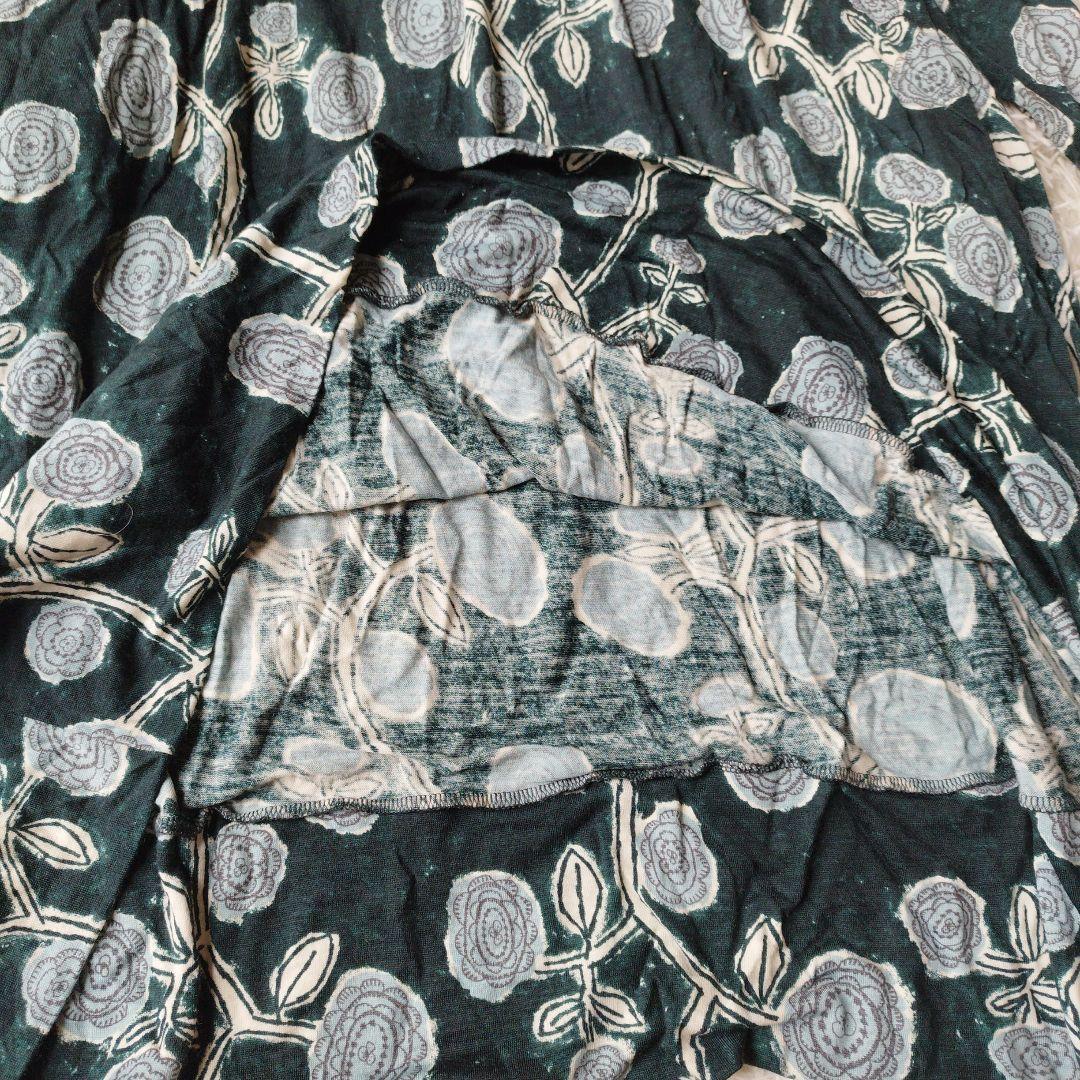 美品✨ミナペルホネン giardino ロングワンピース 総柄 グリーン 38