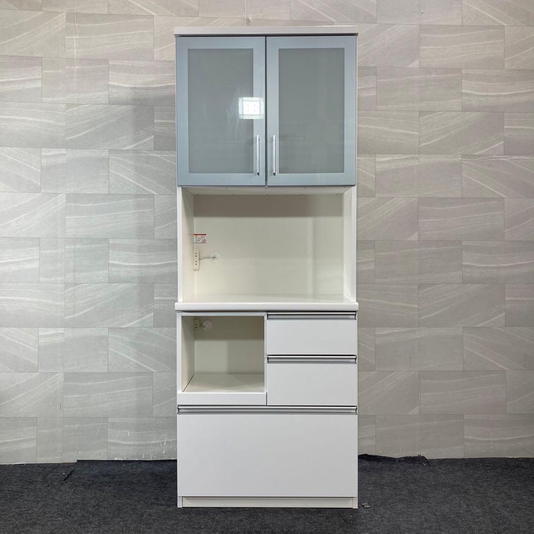 松田家具 キッチンボード ビット 幅約80cm 食器棚 コンパクト d4375