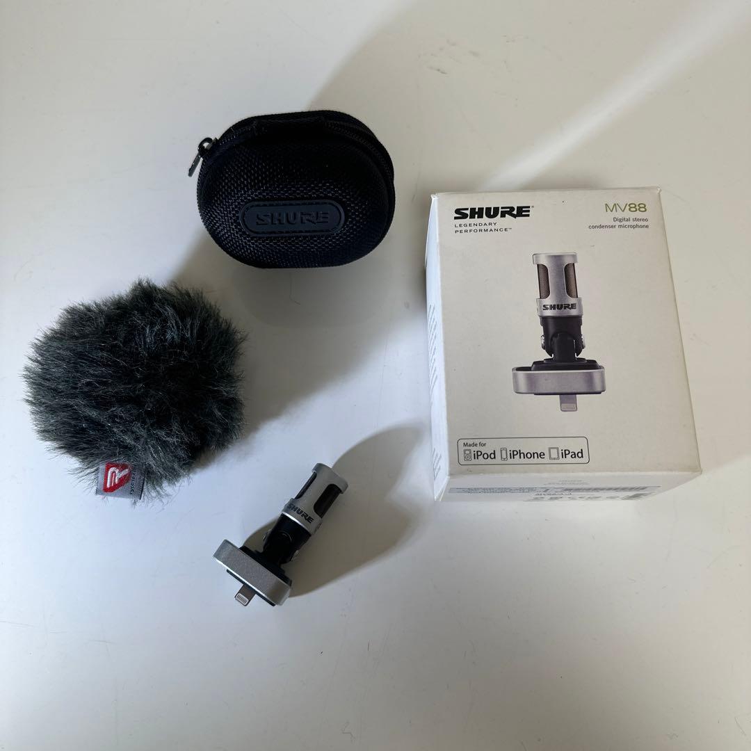 SHURE MV88マイク & Rycot AMV88-FURウインドジャマー