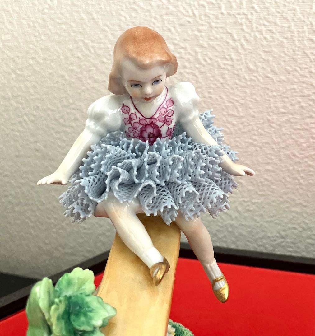 ジッツェンドルファ　陶器人形　シーソー姉妹