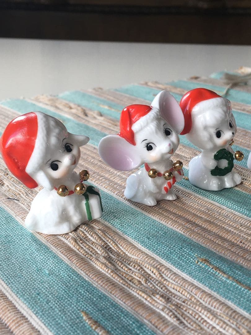 ヴィンテージ　ナプコ社　クリスマスフィギュア　陶器製