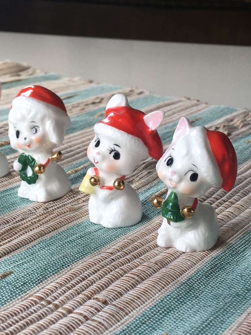 ヴィンテージ　ナプコ社　クリスマスフィギュア　陶器製