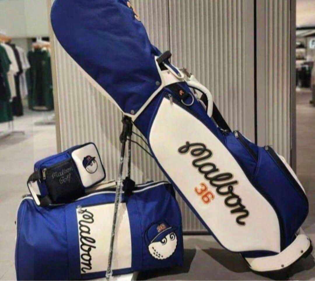マルボンゴルフ キャディバッグ &ボストンバッグ&ラウンドポーチ 3点セット