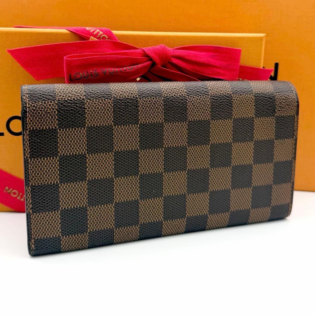 ルイヴィトン ダミエ ポルトフォイユサラ 二つ折り長財布 札入れ ブラウン 茶