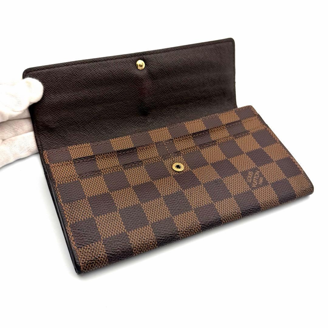 ルイヴィトン ダミエ ポルトフォイユサラ 二つ折り長財布 札入れ ブラウン 茶
