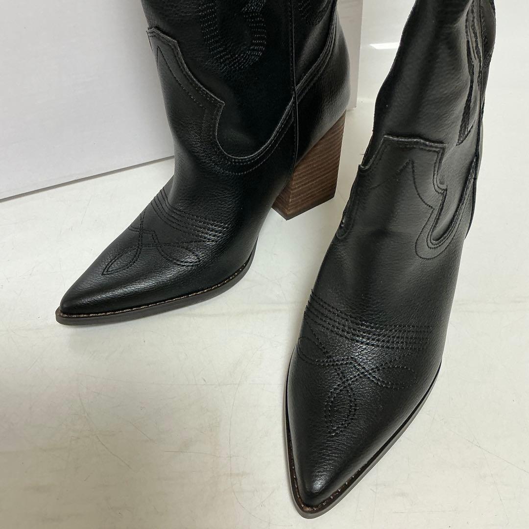 ALEXIA STAM ブラック　ロングブーツ　ウエスタンロングブーツ