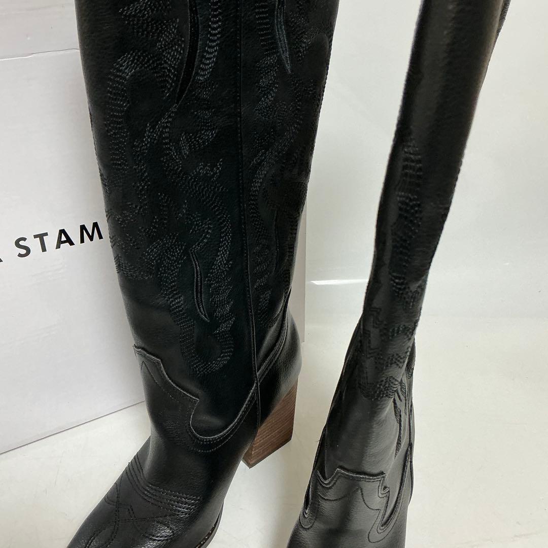 ALEXIA STAM ブラック　ロングブーツ　ウエスタンロングブーツ