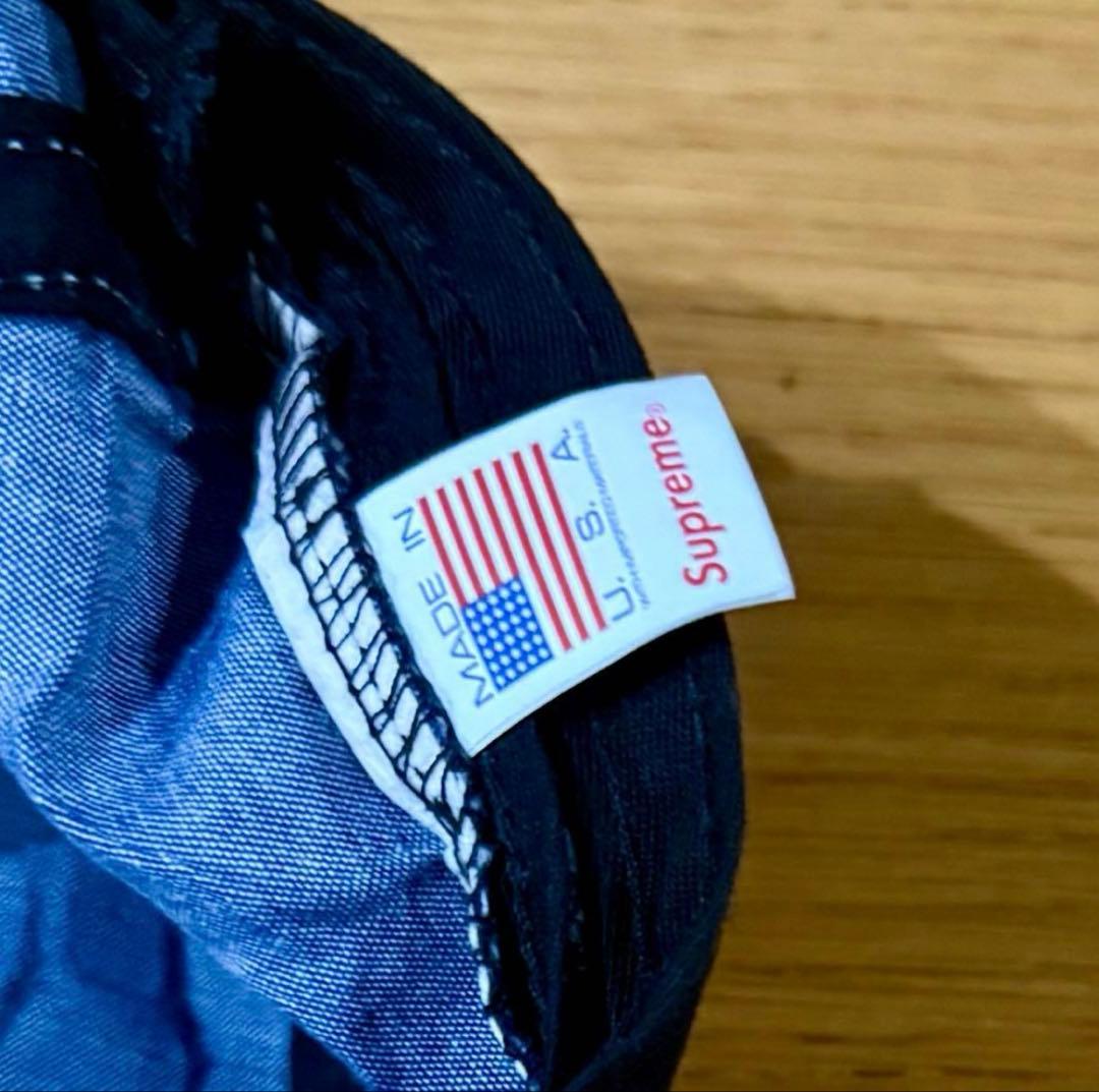Supreme デニム風キャップ ネイビー