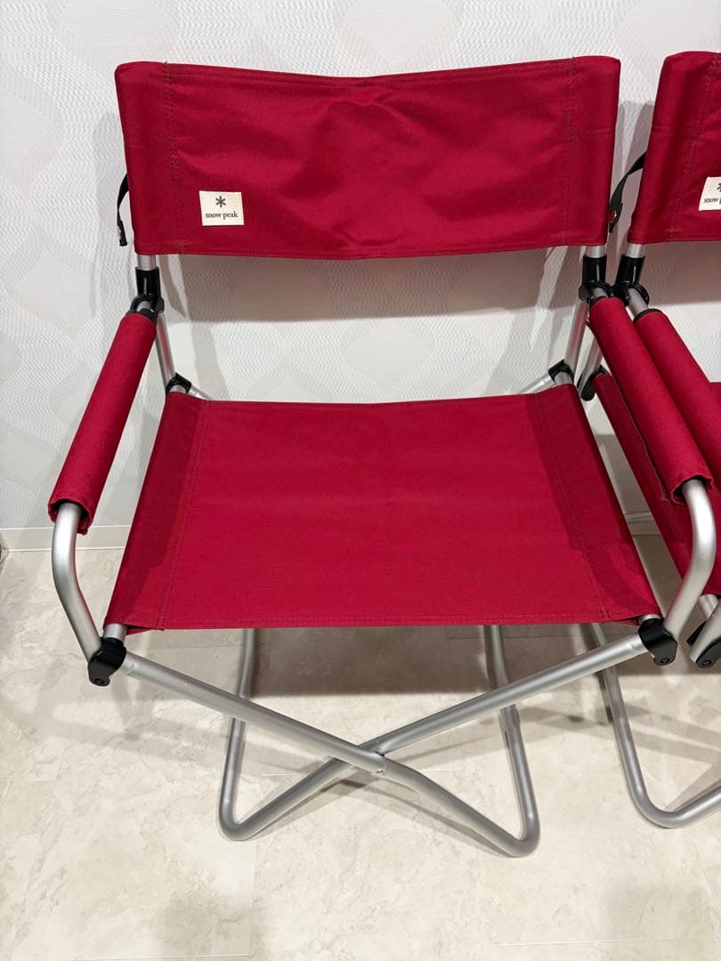 【中古美品】 2脚セット　FDチェアワイド(レッド)