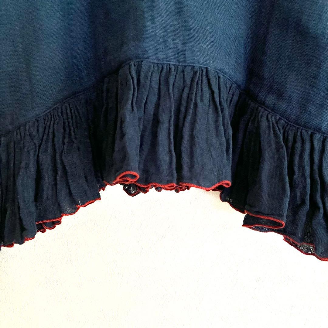 定価2.86万 ビアズリー カヤギャザーペプラムハオリ インディゴブルー