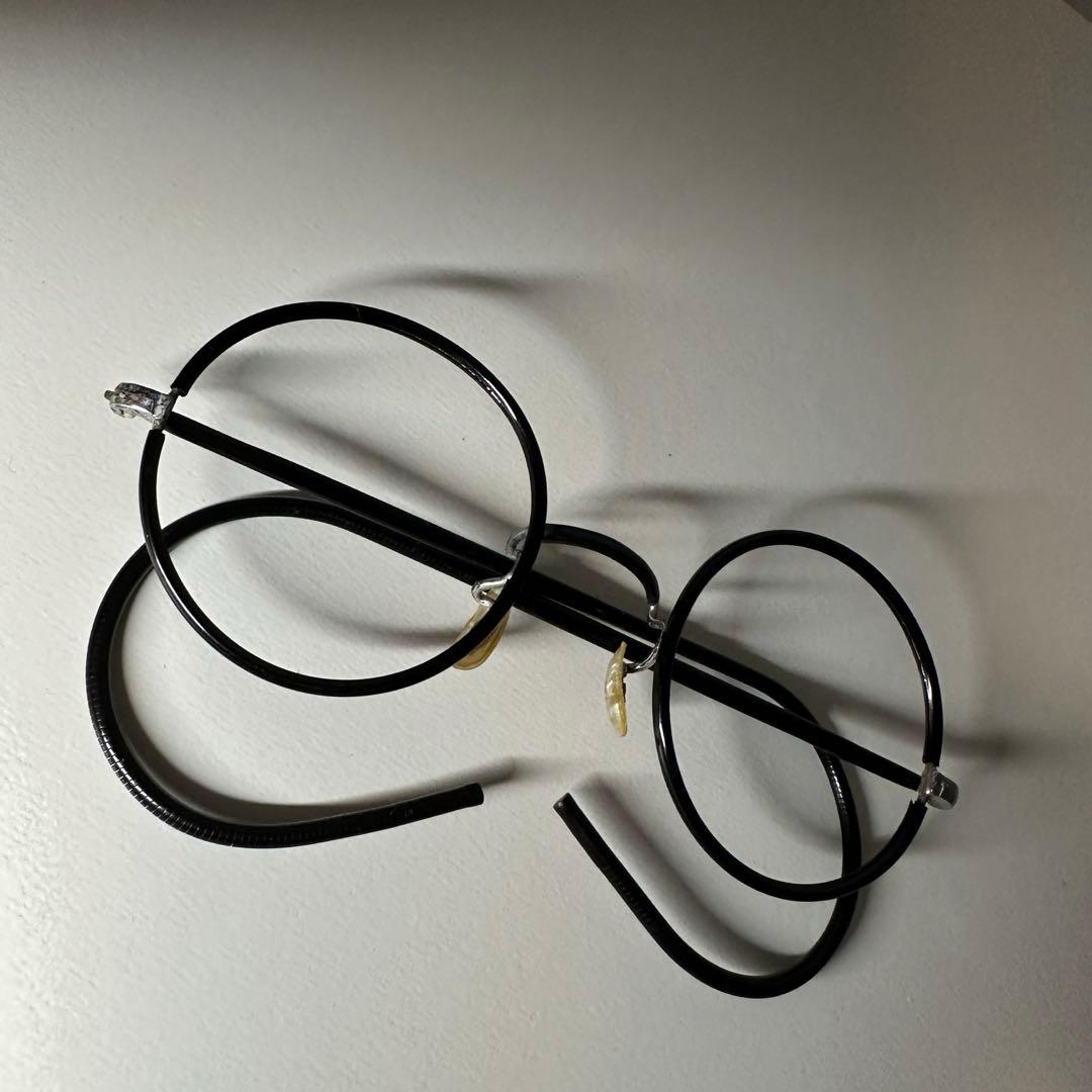 20〜 30s vintage 丸目 縄手 ラウンド メガネフレーム セル巻