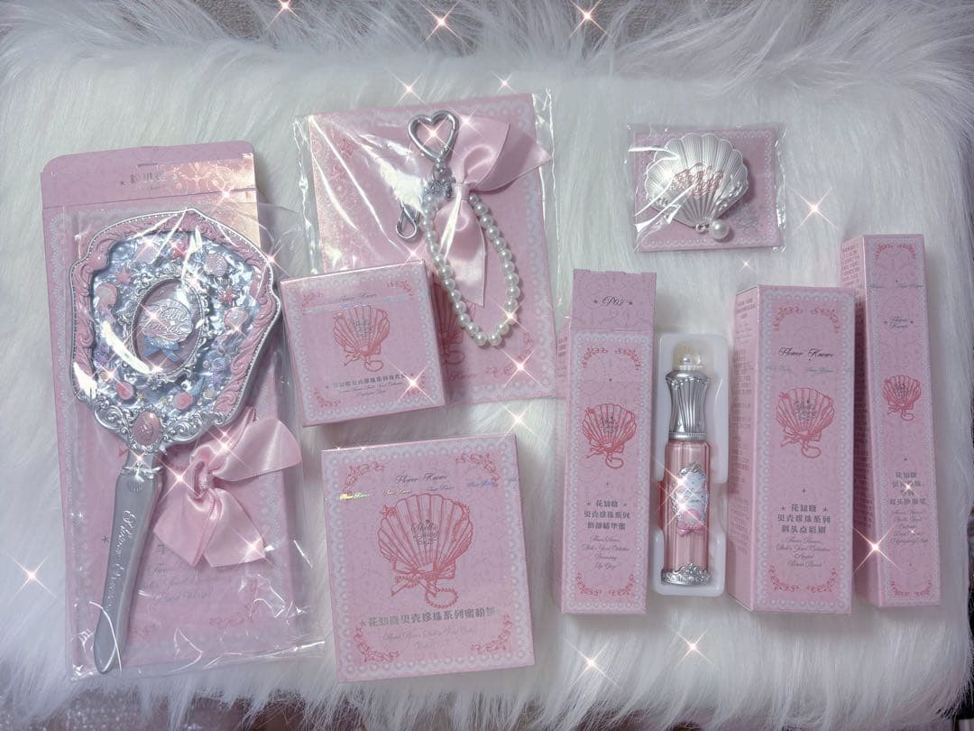 【新作】フラワーノーズ シェルズジュエルコレクション　ピンクの7点お得フルセット