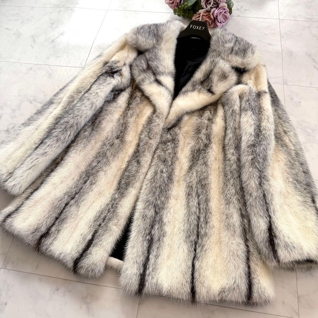 クロスミンク ファーコート リアルファー 毛皮 毛並み◎なめし柔らか