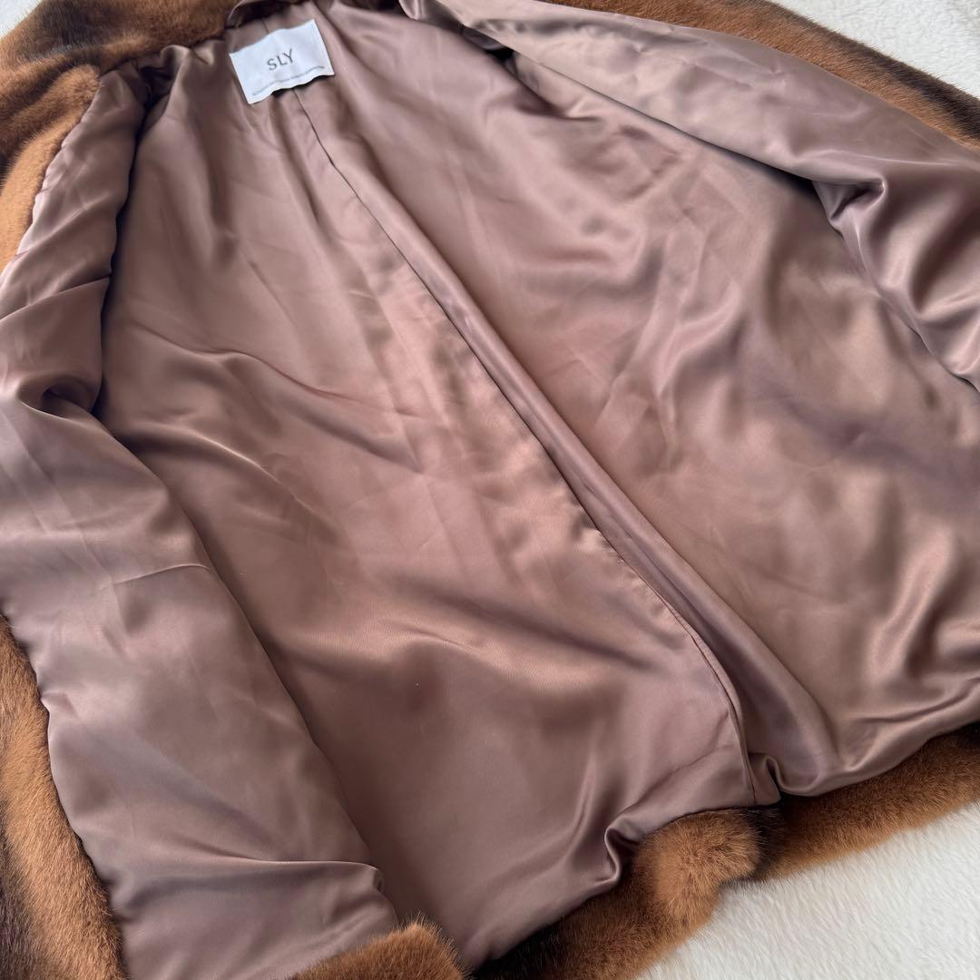 SLY FUR FRONT HOOK コート ブラウン
