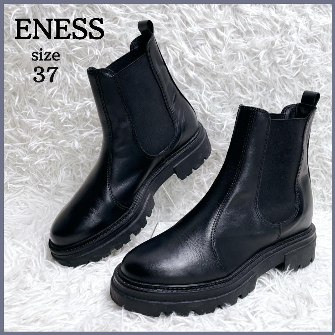 ENESS エネス サイドゴアブーツ 37 ブラック 厚底 トラックソール