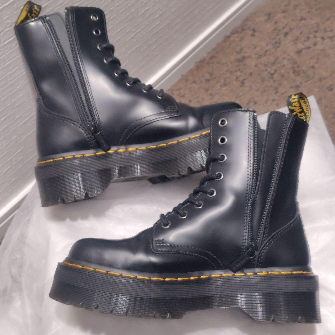 極美品☆Dr.Martens JADON 本革 厚底 サイドジップ ダブルソール