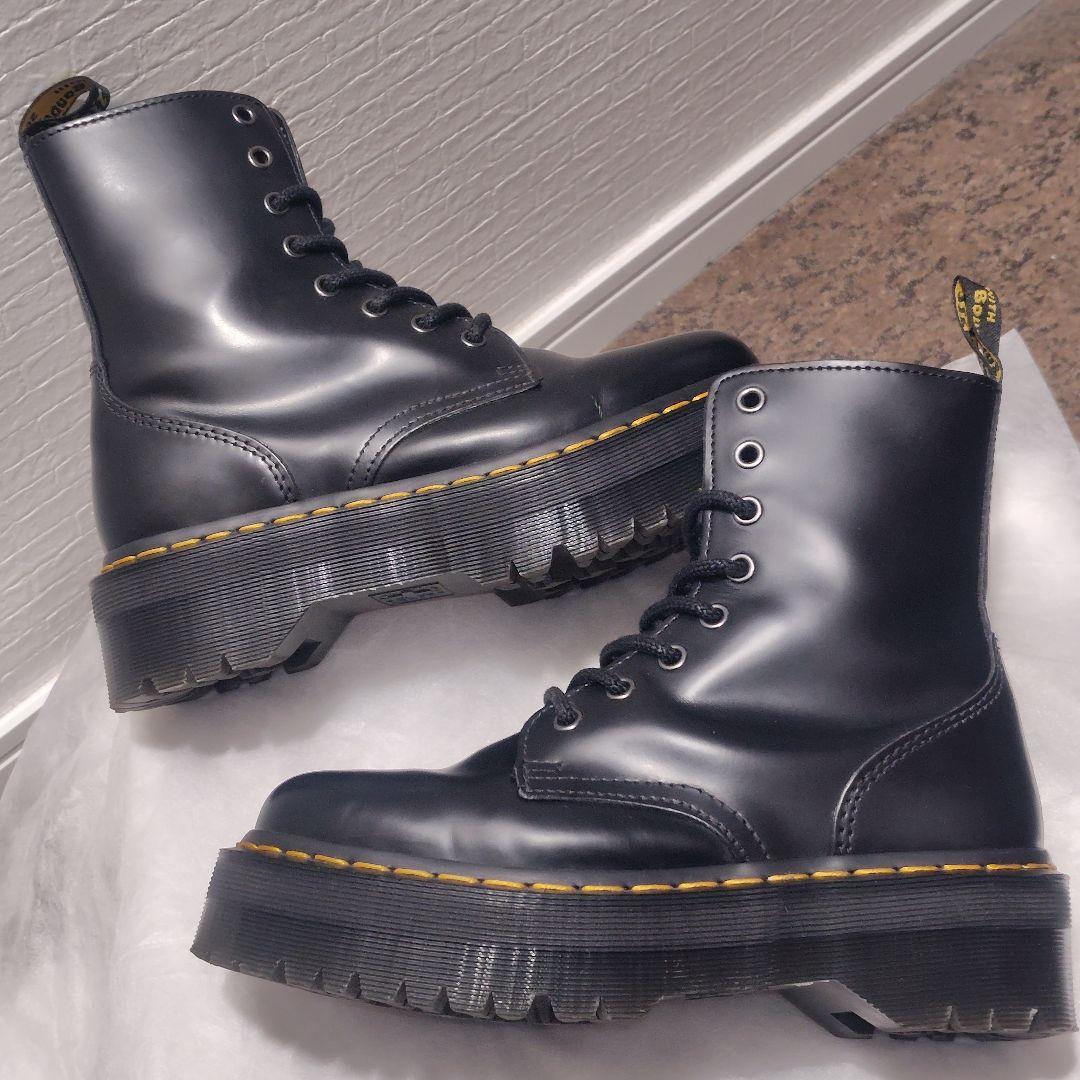 極美品☆Dr.Martens JADON 本革 厚底 サイドジップ ダブルソール