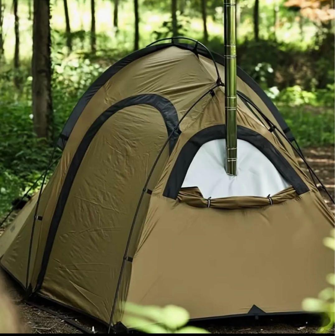 カーキ ドーム型キャンプテント