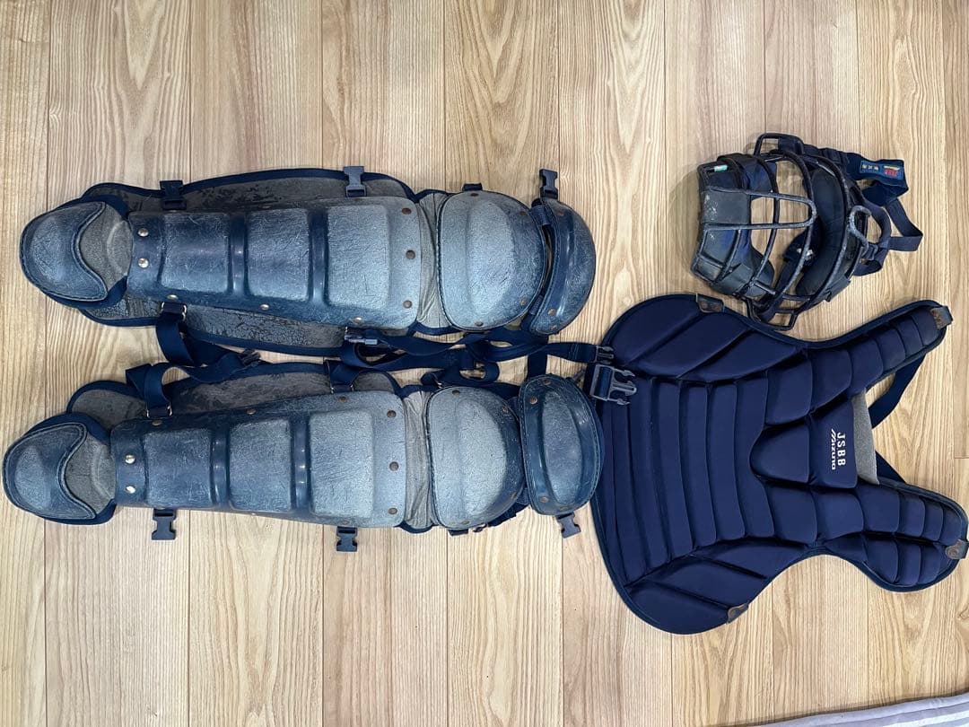 一般軟式野球　JSBB キャッチャー用防具セット ネイビー