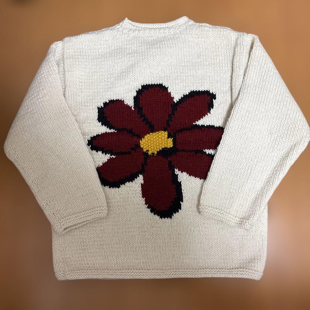 フラワー ウールニットセーター