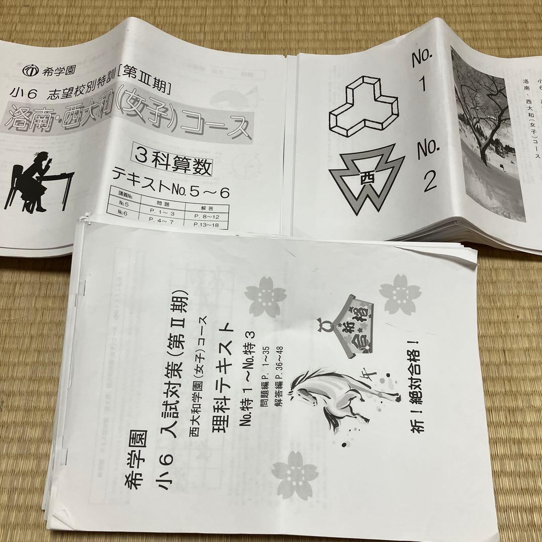 小6 洛南中 西大和中 志望校別特訓 3科目