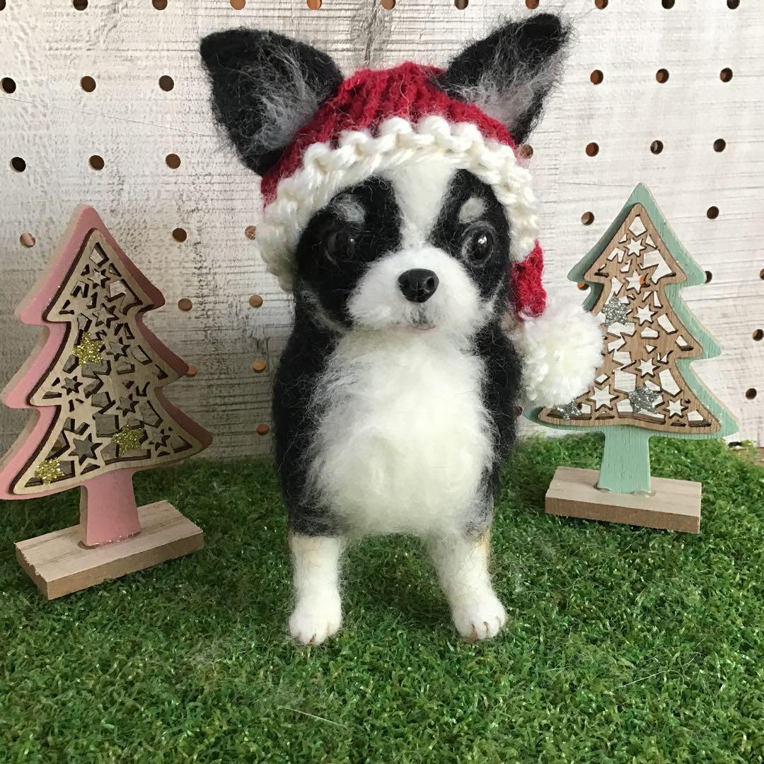 羊毛フェルト チワワ パピー（ブラック&タン）