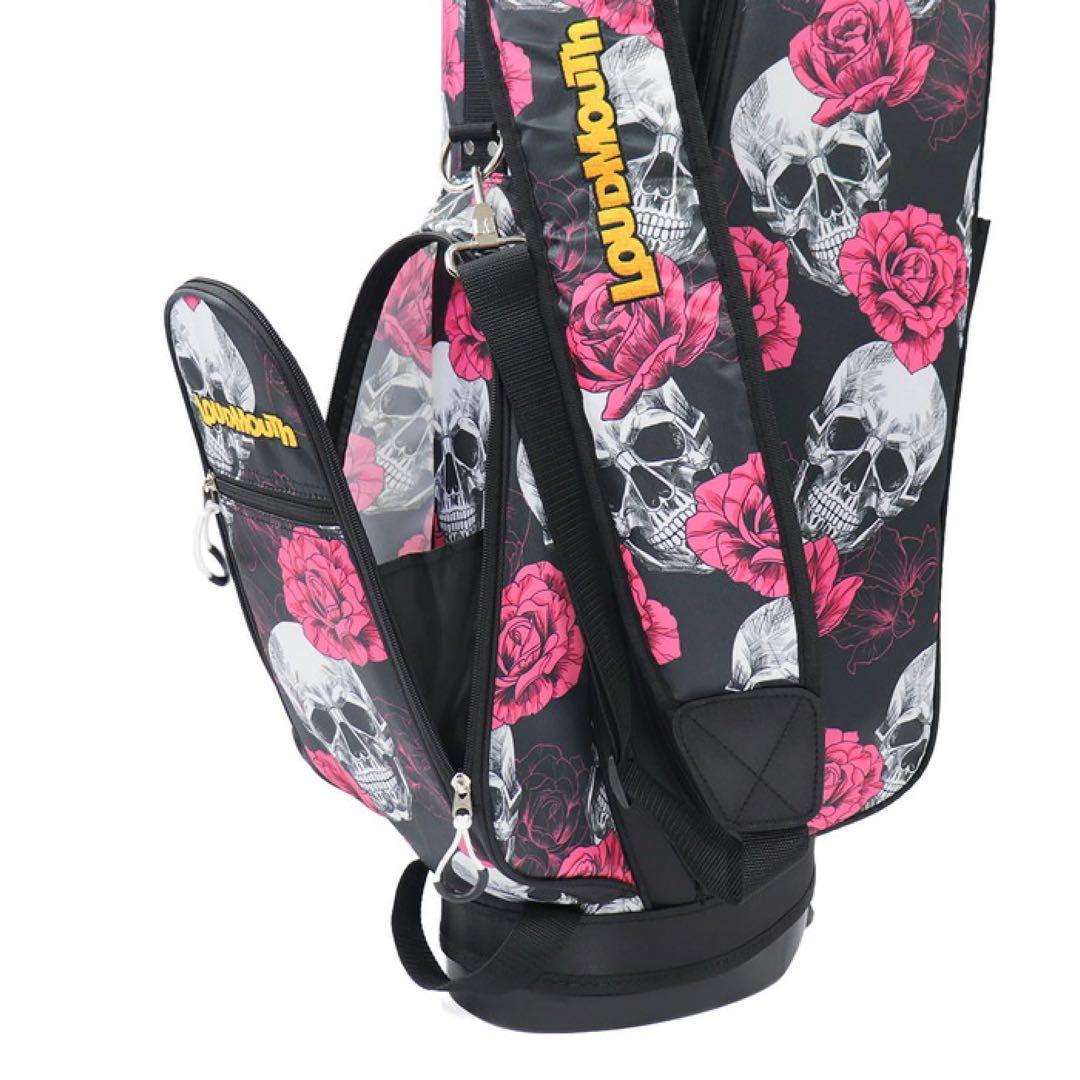 【新品】ラウドマウス キャディバッグ 8.5型 スカル＆ローズ 297