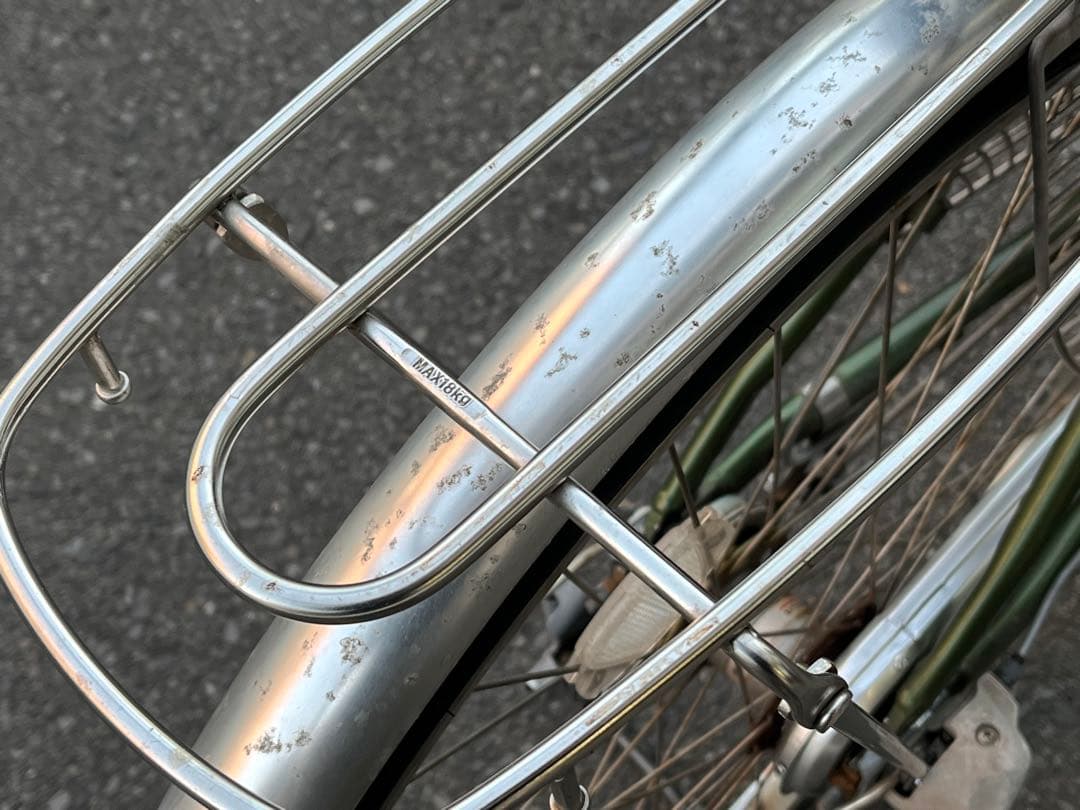 中古ブリヂストン軽量アルミ3段変速自転車〓26インチ★カギ＆チェーンケース新品