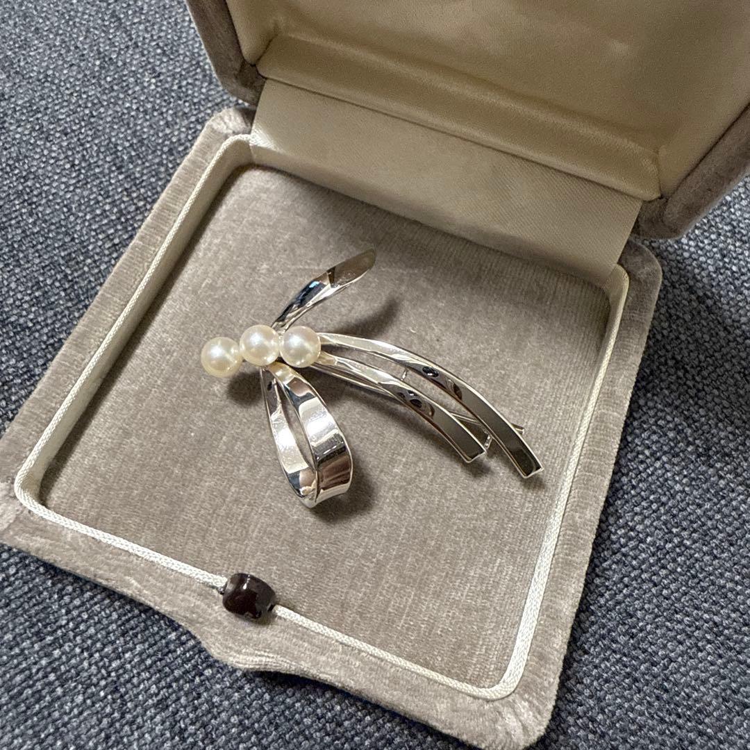 MIKIMOTO シルバー パール ブローチ