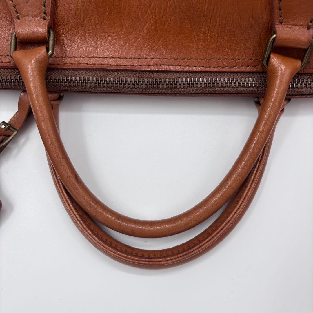 ポーター オールレザー ボストンバッグ 南京錠 ブラウン 大容量 A4可 茶