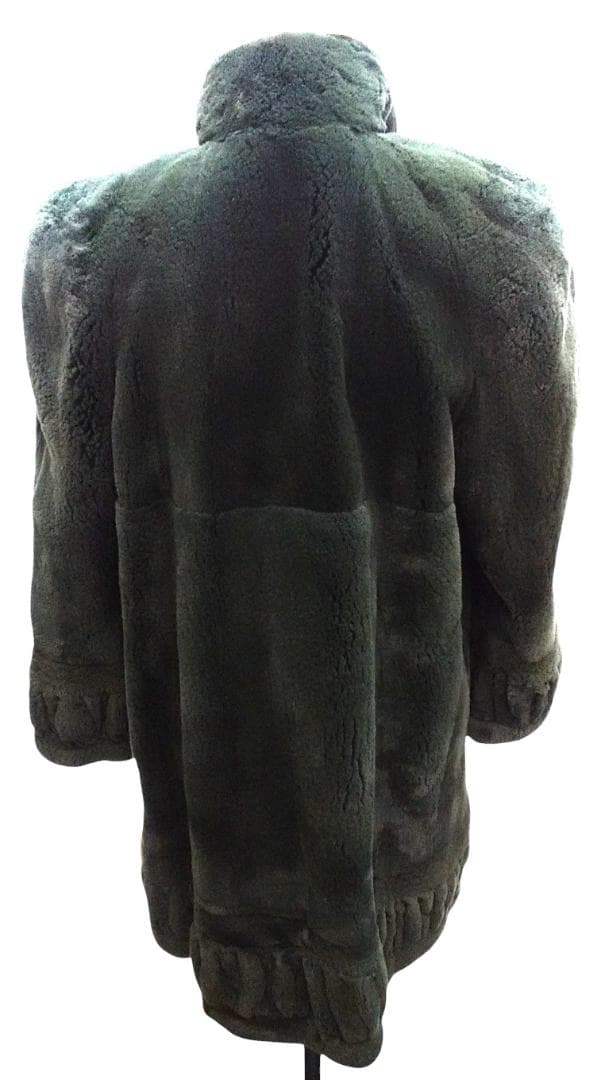 MG　Sable　毛皮　染めコート　ヌートリア？　ダークグリーン 　ハーフコート