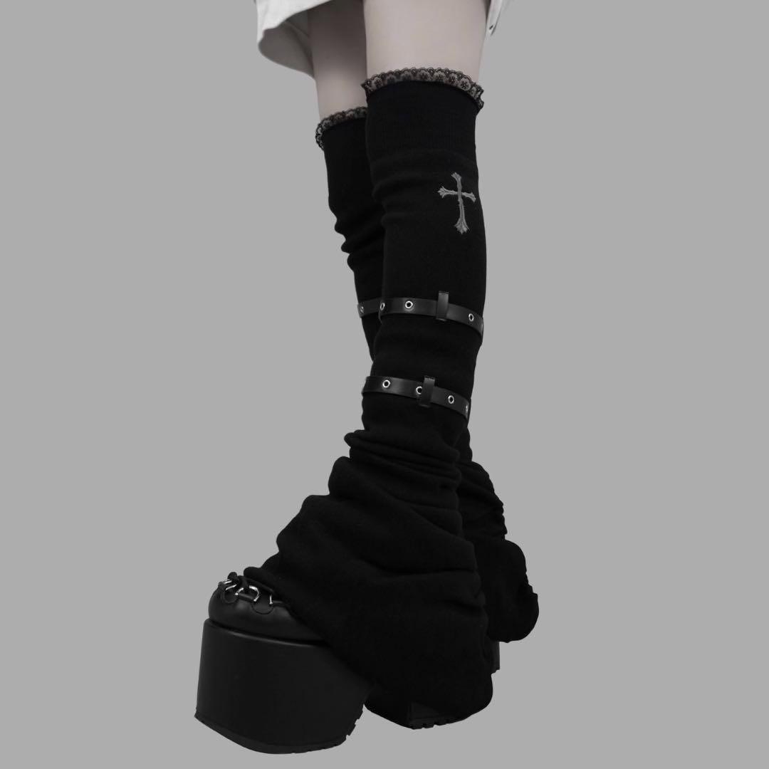 DimMoireディムモアール 十字の誓いニーハイウォーマー ブラック