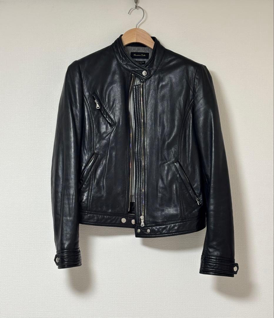 riri様 Massimo Dutti ライダース レザージャケット ブラック
