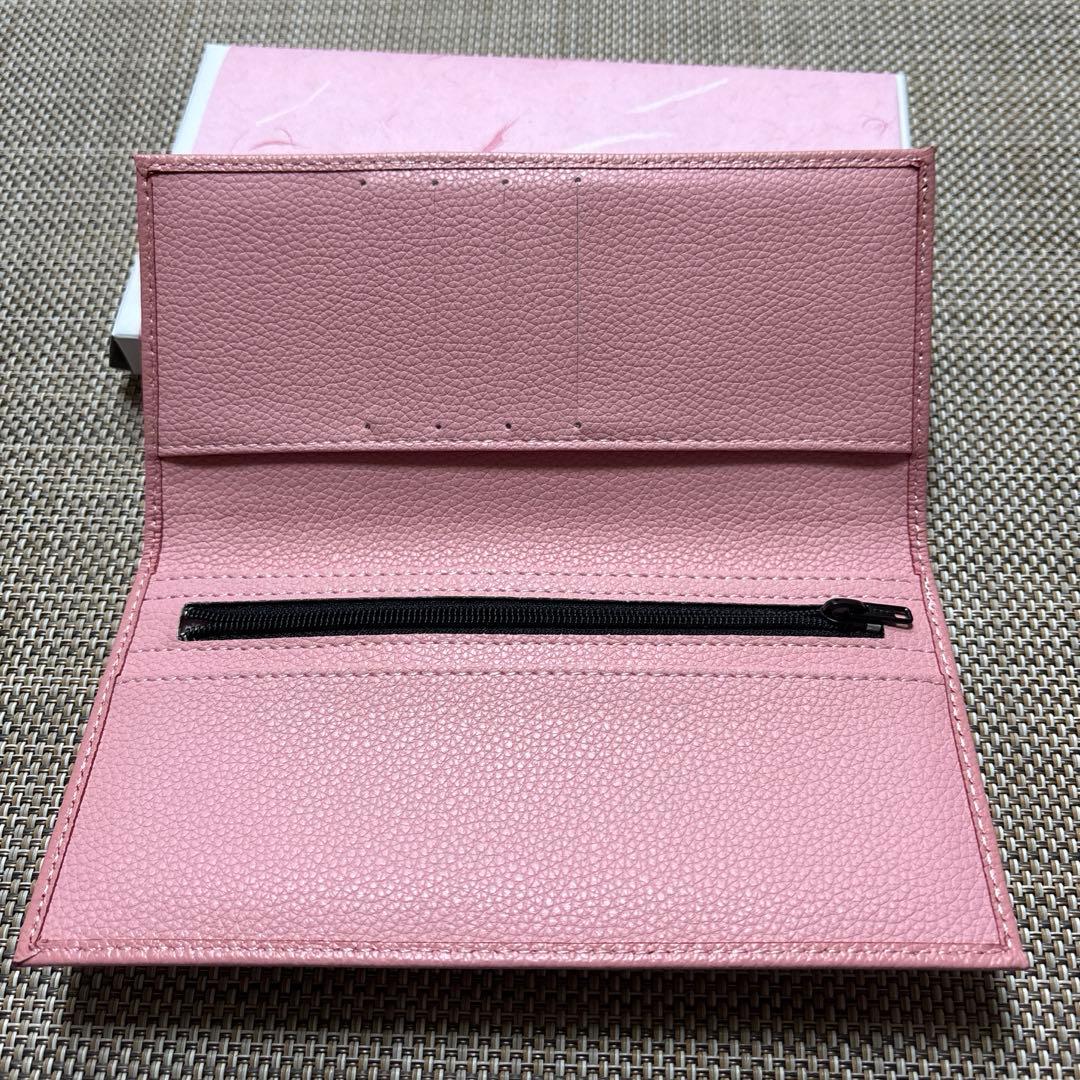 【箱入り】ピンク レザー　皇居財布　本革
