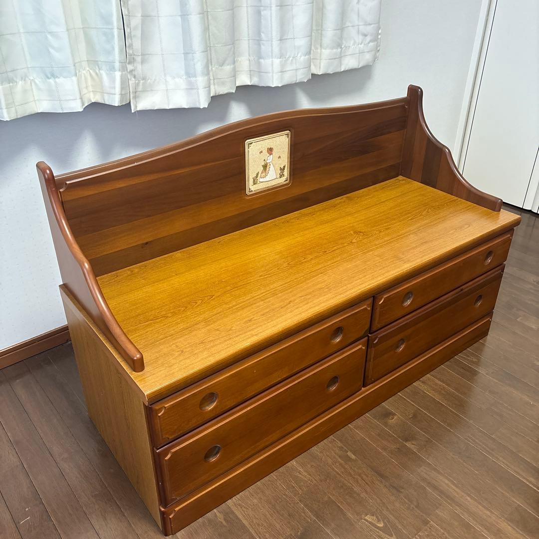 木製ブラウンチェスト 4引き出し