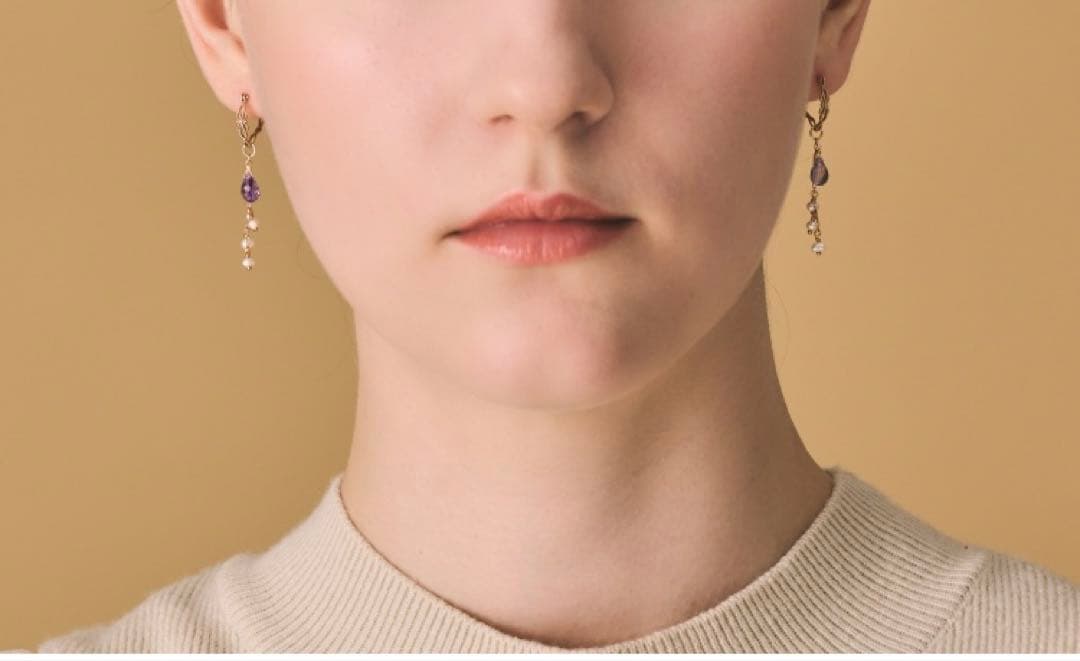 agete ピアスチャーム　k10 アメジスト