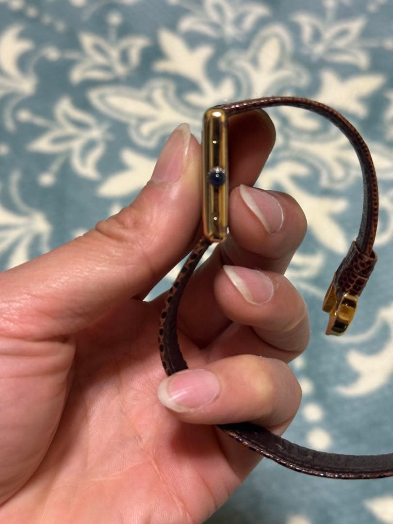 ブラウンレザー時計 長方形ケース