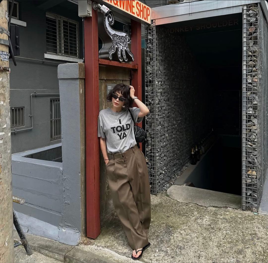 パンツ ok.soon 1tuck casual slacks khaki