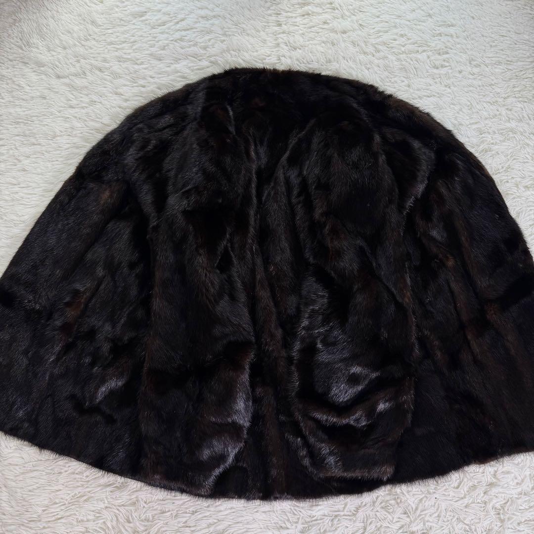 サガミンク　ファーコート　ダークミンク　本毛皮　金サガ　BLACK DIA