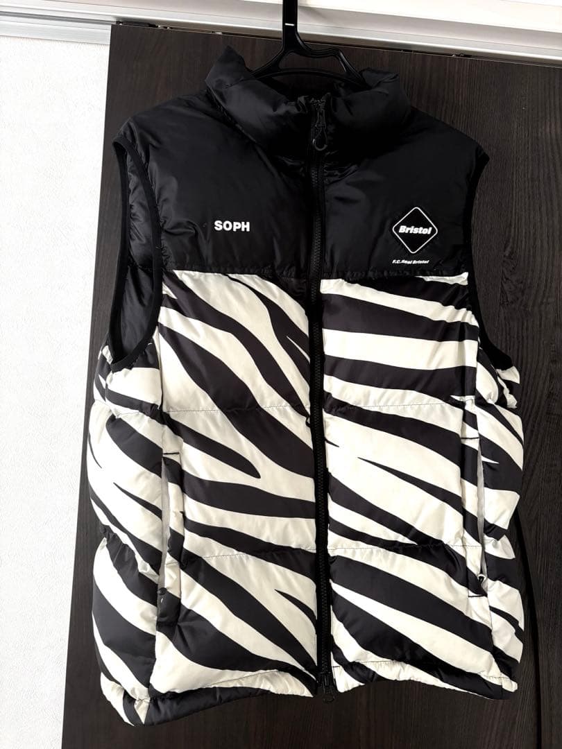 Bristol ゼブラ柄 ジップアップベスト L