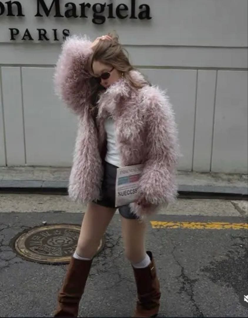 Nalm.ピンクファーコート