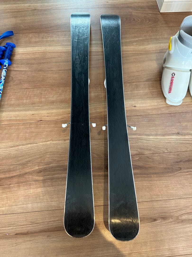 ジュニアスキー 4点セットKAZAMA 板96cm／靴17cm／ストック80cm