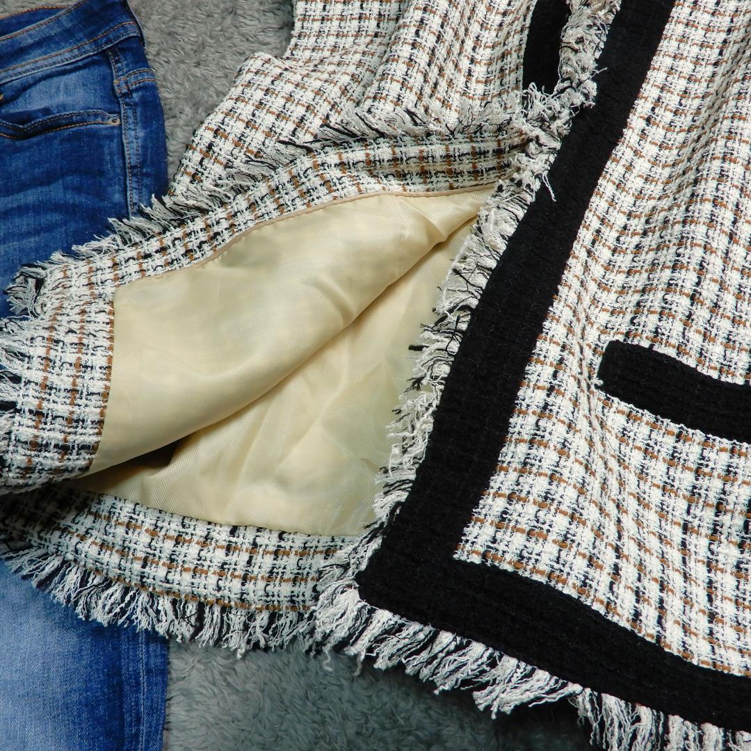 ナエ nae フリンジ ツイード ベスト ジレ