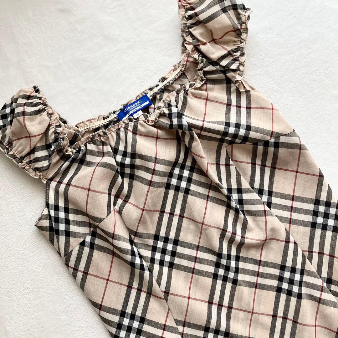 【未使用級】バーバリーブルーレーベル ノバチェックワンピース ベージュ
